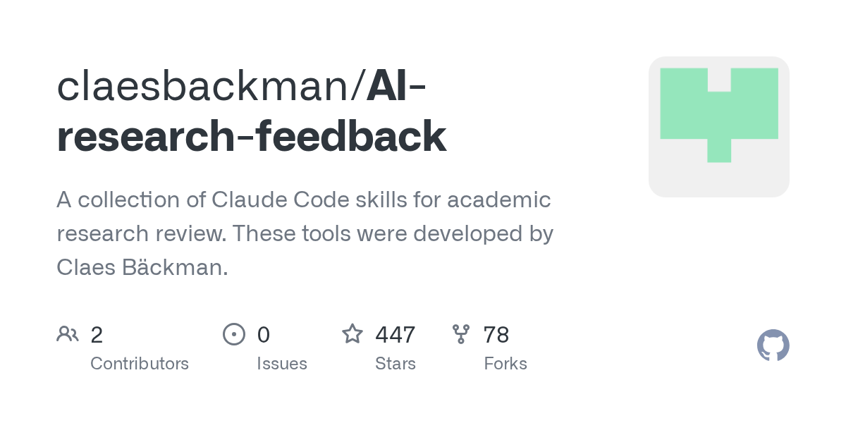 AI Research Feedback — screenshot from the official GitHub repository